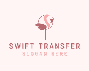 Minimalist Flamingo Bird  logo design