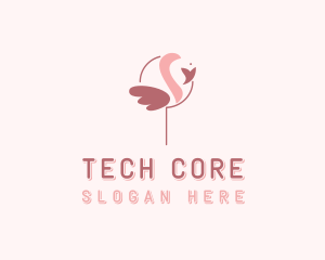 Minimalist Flamingo Bird  logo design