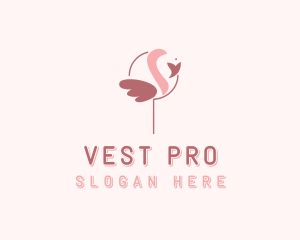 Minimalist Flamingo Bird  logo design