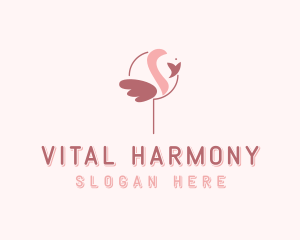 Minimalist Flamingo Bird  logo design