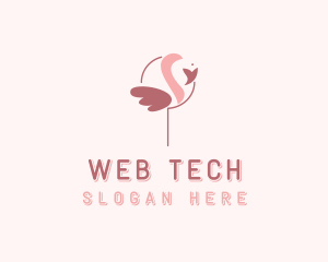 Minimalist Flamingo Bird  logo design