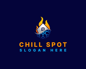 House Heating Cooling logo design