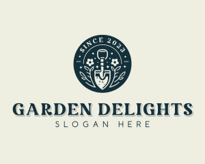 Floral Garden Trowel logo design