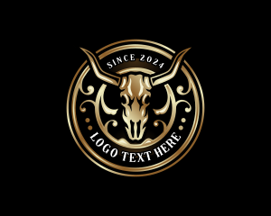 Bull Horn Skull logo