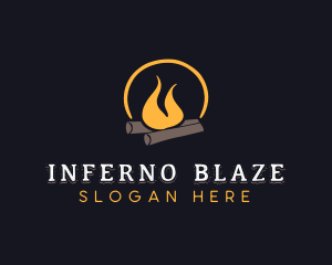 Fire Bonfire Flame logo design