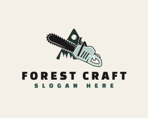 Chainsaw Tree Forest logo design