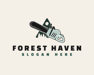 Chainsaw Tree Forest logo design