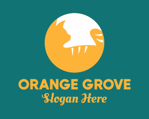 Orange Cat Moon logo design