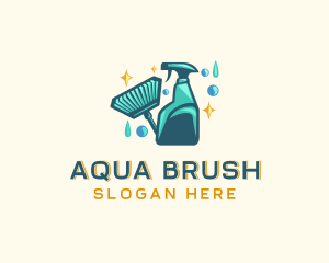 Broom Disinfection Cleaning logo design