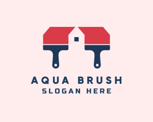 Mansion Paint Brush logo design