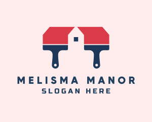 Mansion Paint Brush logo design