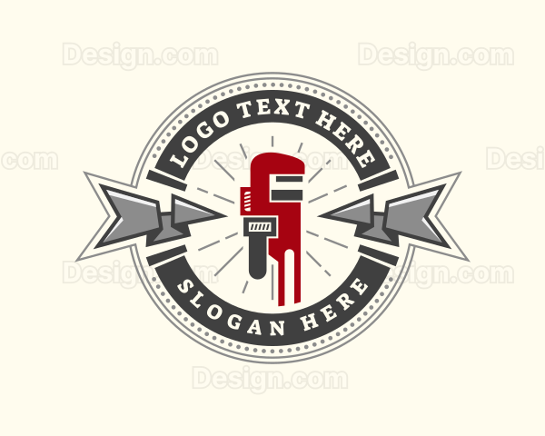 Handyman Pipe Wrench Logo