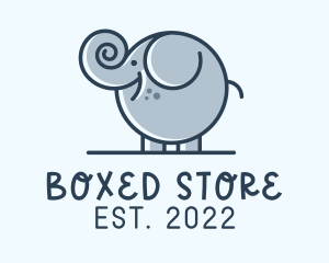 Cute Round Elephant logo design