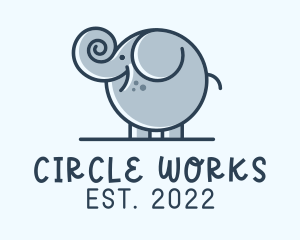 Cute Round Elephant logo