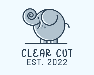 Cute Round Elephant logo design