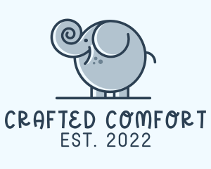 Cute Round Elephant logo design