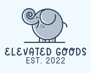 Cute Round Elephant logo design