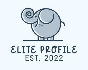 Cute Round Elephant logo design