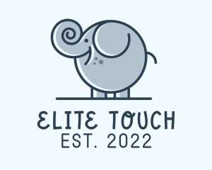 Cute Round Elephant logo design