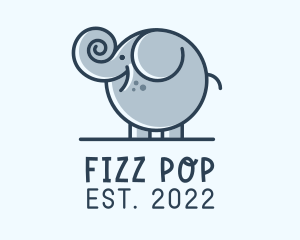 Cute Round Elephant logo design