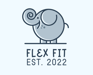 Cute Round Elephant logo design