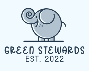 Cute Round Elephant logo design