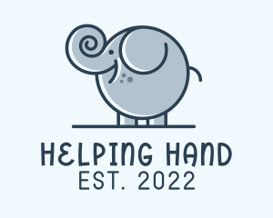 Cute Round Elephant logo design