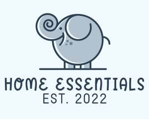 Cute Round Elephant logo design