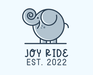 Cute Round Elephant logo design