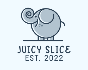 Cute Round Elephant logo design