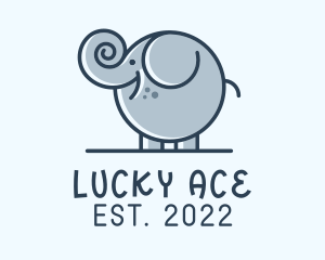 Cute Round Elephant logo design