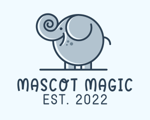 Cute Round Elephant logo design