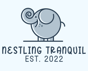 Cute Round Elephant logo design