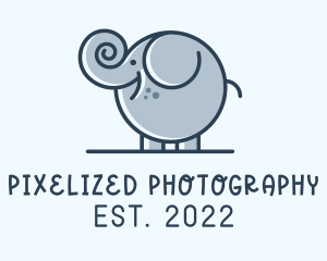 Cute Round Elephant logo design