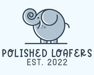 Cute Round Elephant logo design