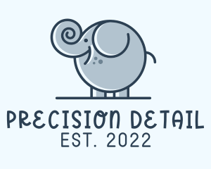 Cute Round Elephant logo design