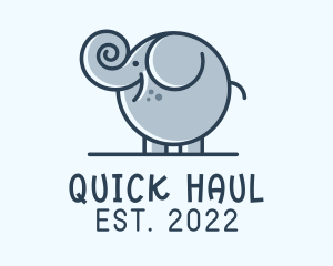 Cute Round Elephant logo design