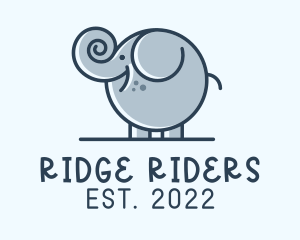 Cute Round Elephant logo design