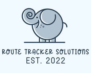 Cute Round Elephant logo design