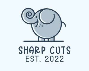 Cute Round Elephant logo design