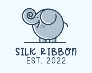 Cute Round Elephant logo design