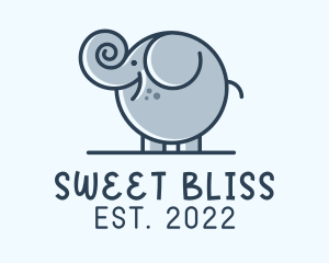 Cute Round Elephant logo design