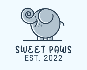 Cute Round Elephant logo