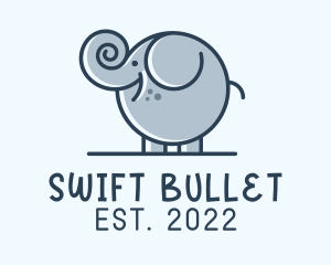 Cute Round Elephant logo design