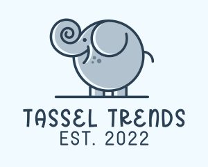 Cute Round Elephant logo design