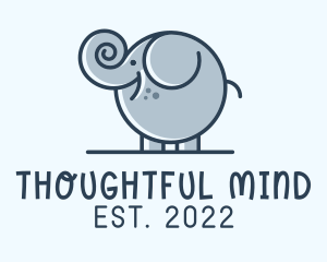 Cute Round Elephant logo design