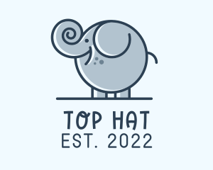 Cute Round Elephant logo design