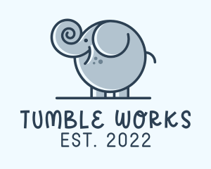 Cute Round Elephant logo design