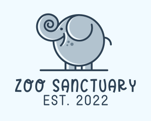 Cute Round Elephant logo design