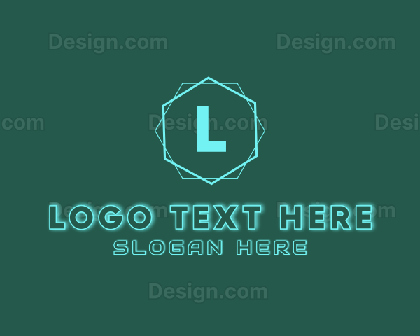 Tech Glowing Hexagon Logo